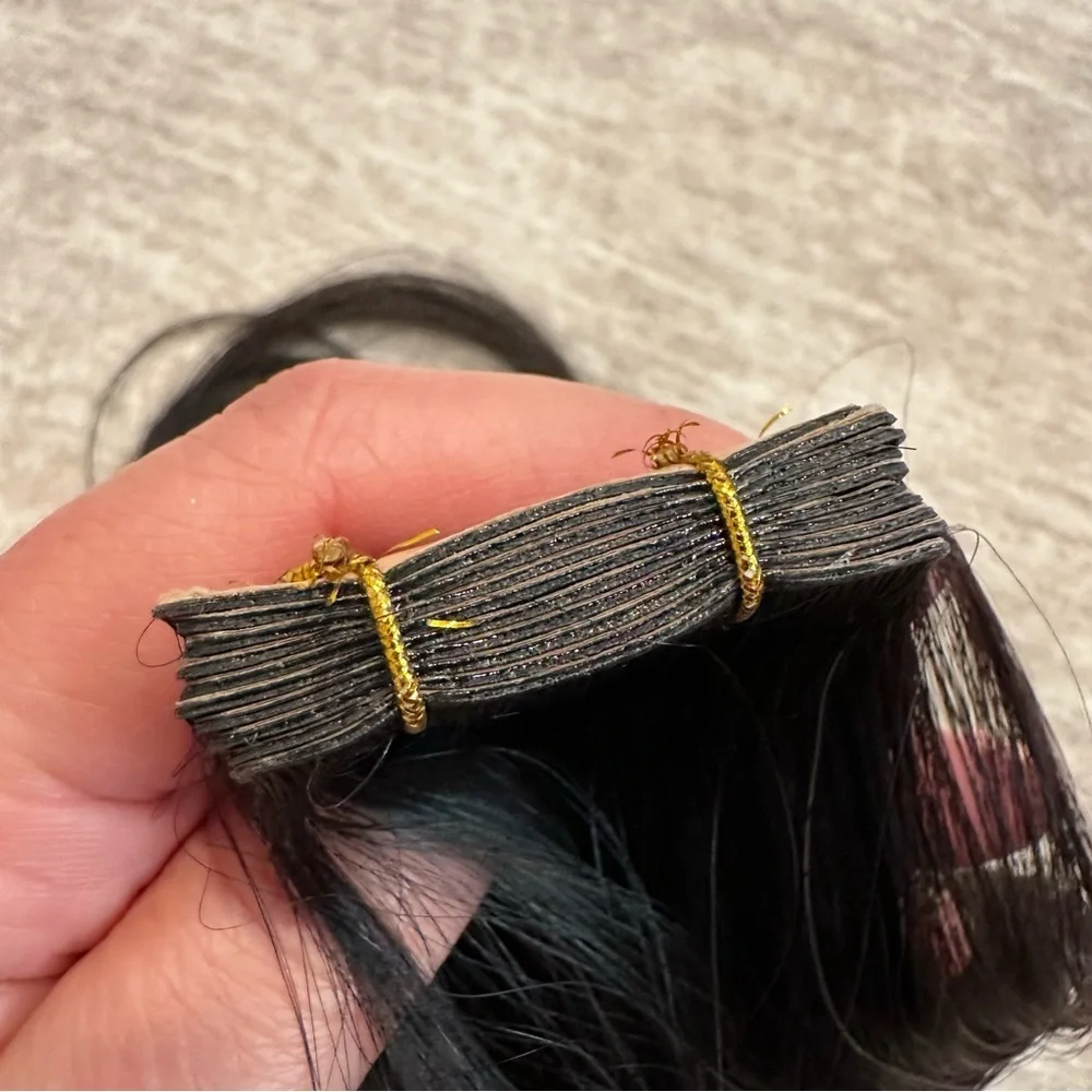 ⭐️ 20” Natural Black Invisi‎ Edge Tape in Human Hair Extensions 30g 10pcs #RD7